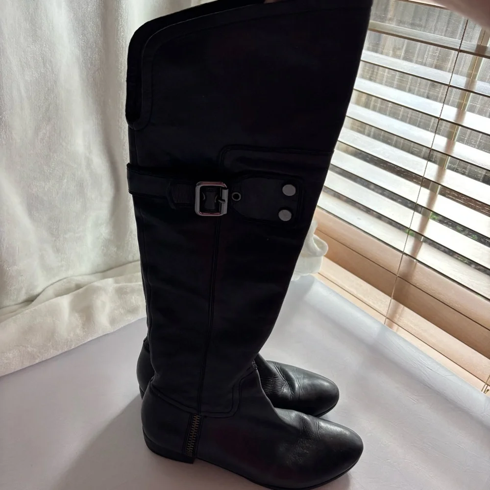 Apepazza Leather Knee High Boots Black Size 8